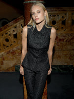 Load image into Gallery viewer, Yelena Jacquard Peplum Waistcoat Top
