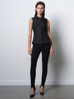 Load image into Gallery viewer, Yelena Jacquard Peplum Waistcoat Top
