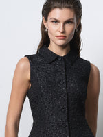 Load image into Gallery viewer, Yelena Jacquard Peplum Waistcoat Top

