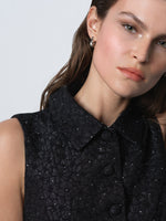 Load image into Gallery viewer, Yelena Jacquard Peplum Waistcoat Top
