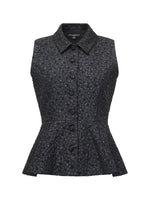 Load image into Gallery viewer, Yelena Jacquard Peplum Waistcoat Top
