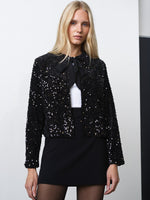 Load image into Gallery viewer, Monet Sequin Bow Tie Cardigan
