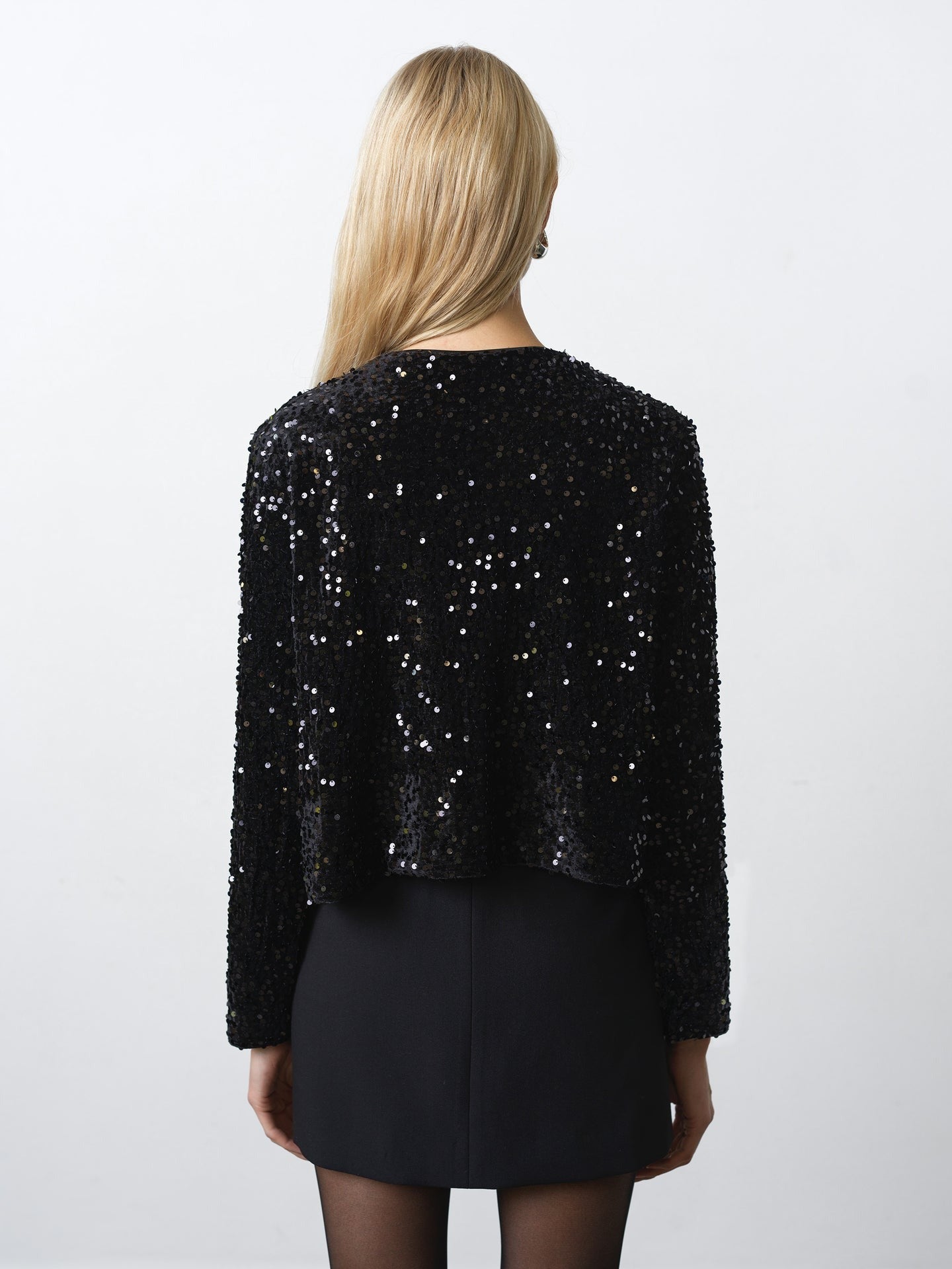 Monet Sequin Bow Tie Cardigan