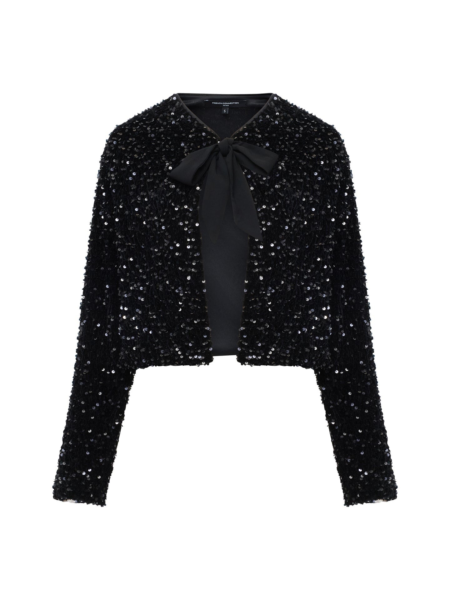 Monet Sequin Bow Tie Cardigan