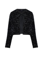 Load image into Gallery viewer, Monet Sequin Bow Tie Cardigan
