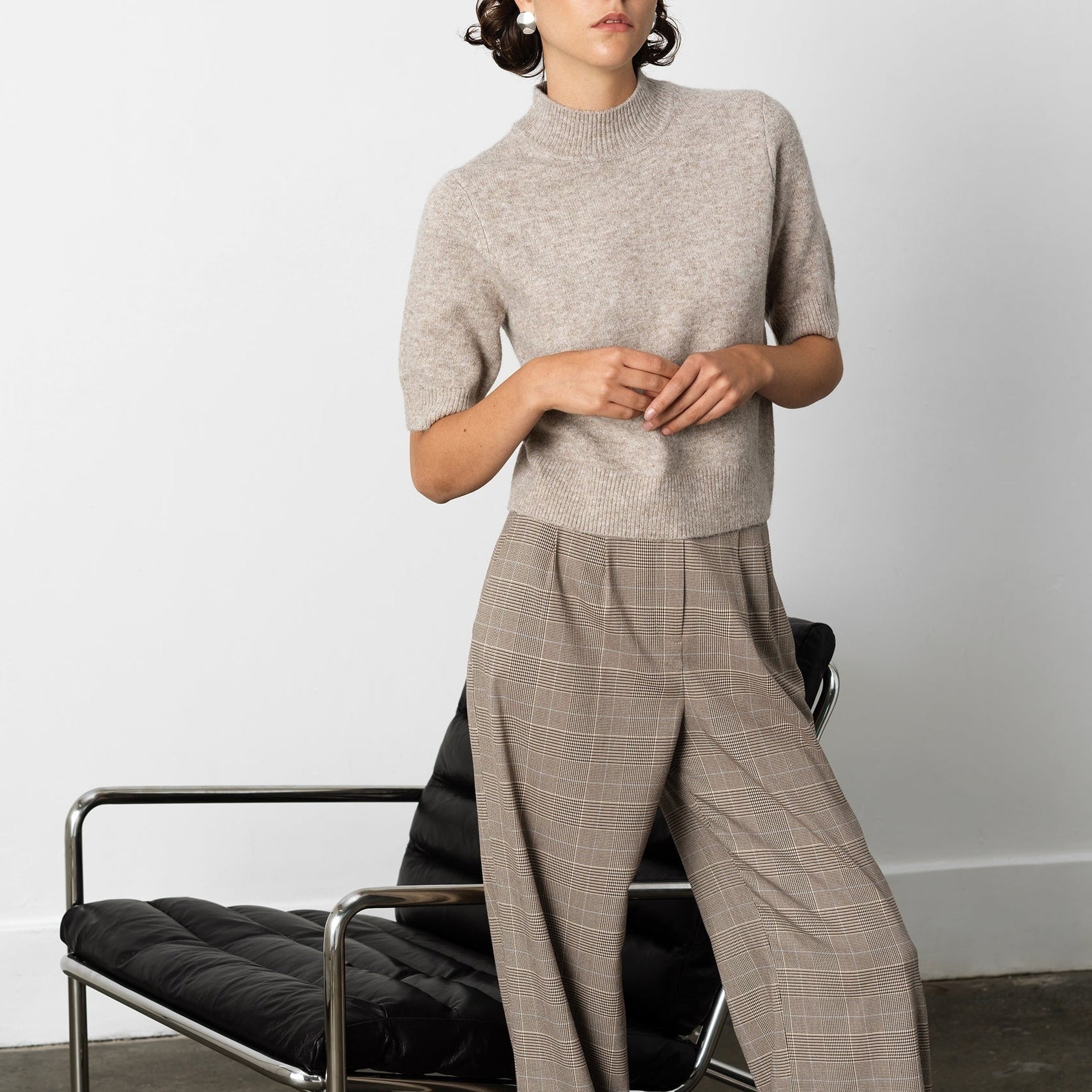Kezia Short Sleeve Mock Neck Top
