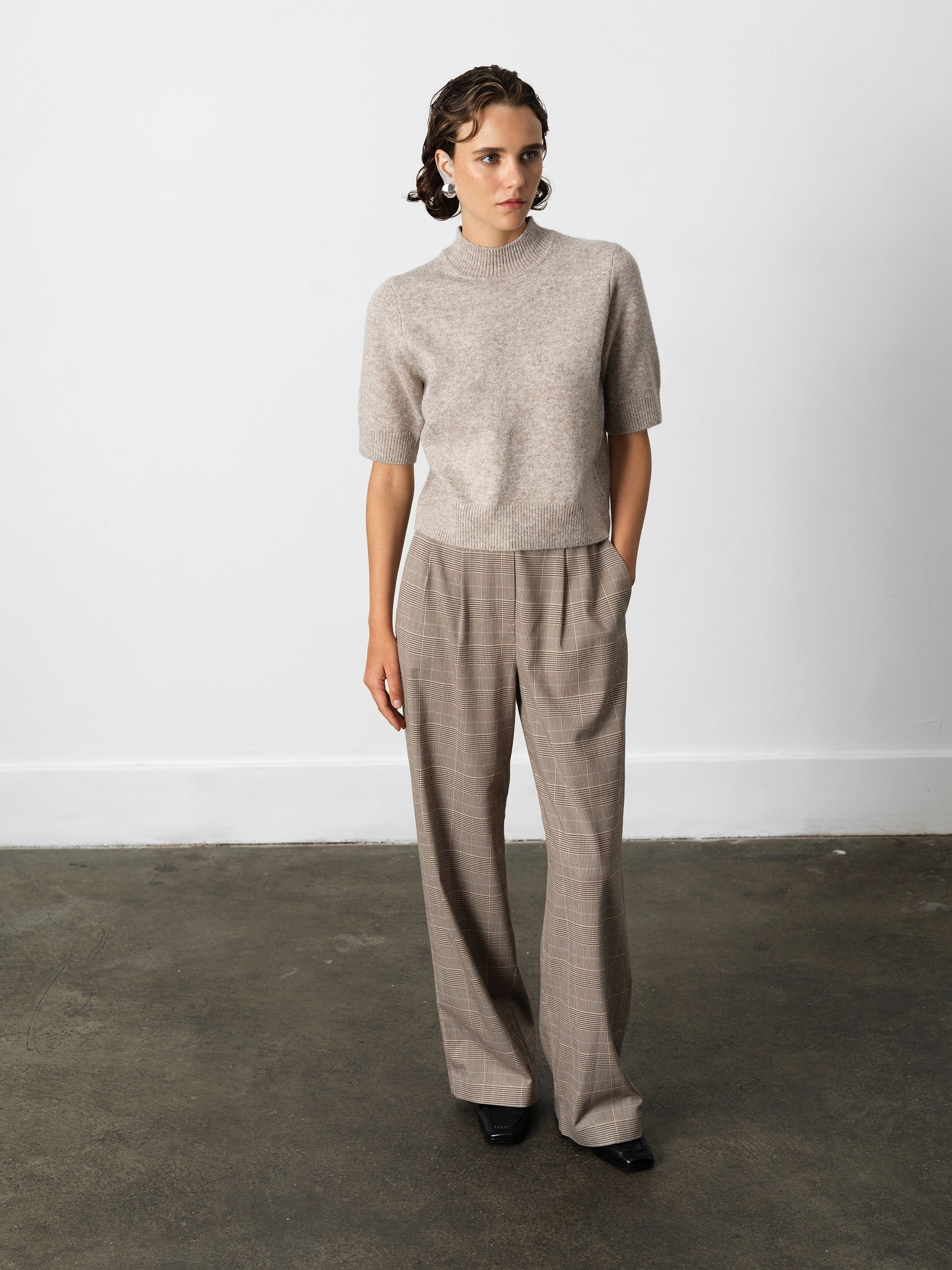 Kezia Short Sleeve Mock Neck Top