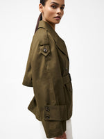 Load image into Gallery viewer, French Connection Denby Cropped Trench Coat

