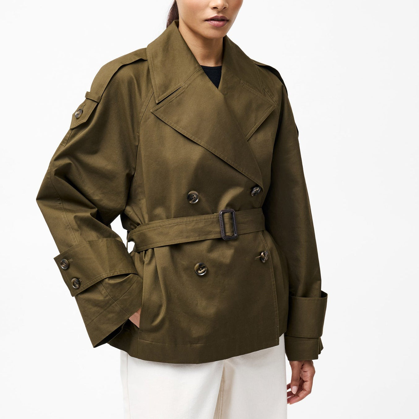 French Connection Denby Cropped Trench Coat