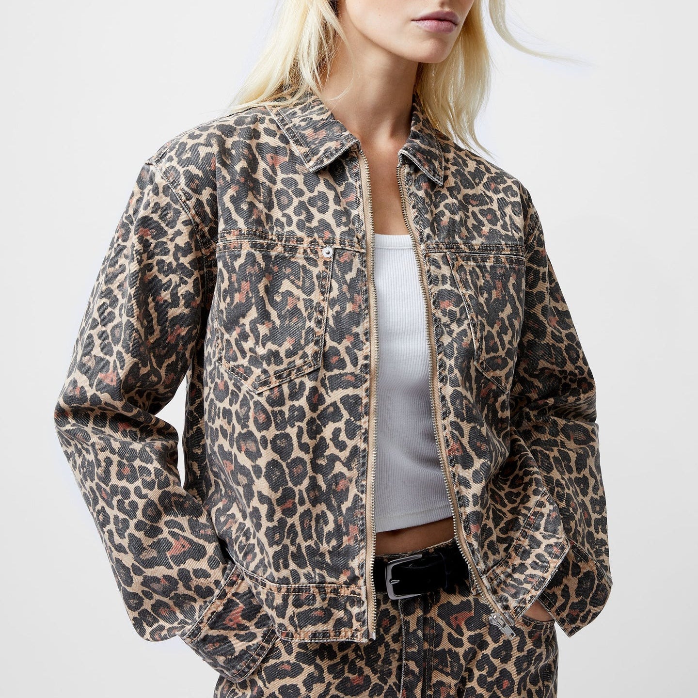 French Connection Charlie Printed Denim Jacket