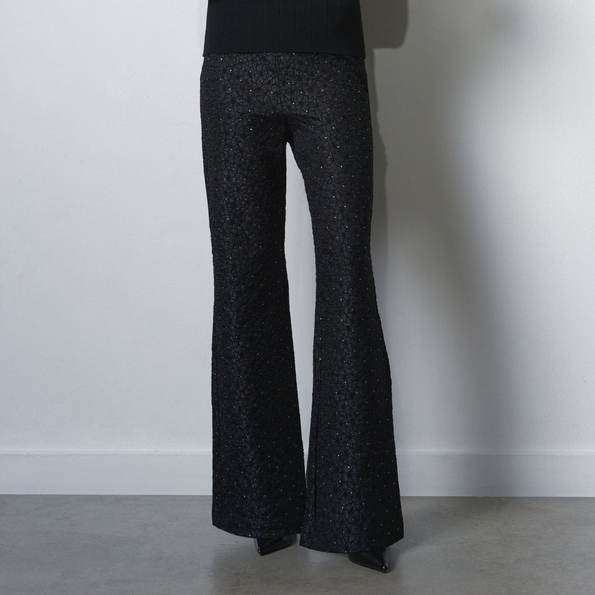 Yelena Jacquard Diamante Flared Trousers