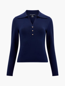French Connection Larry V-neck Polo Top