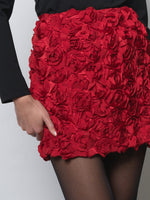 Load image into Gallery viewer, Verity 3d Floral Mini Skirt
