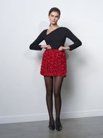 Load image into Gallery viewer, Verity 3d Floral Mini Skirt
