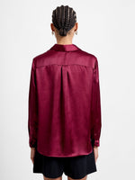 Load image into Gallery viewer, Irina Satin Long Sleeve Shirt
