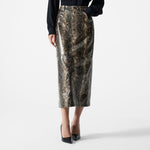 Load image into Gallery viewer, Brandy Snakeskin Pu Midi Skirt
