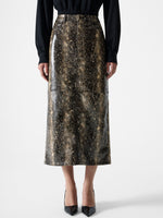 Load image into Gallery viewer, Brandy Snakeskin Pu Midi Skirt
