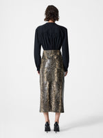Load image into Gallery viewer, Brandy Snakeskin Pu Midi Skirt
