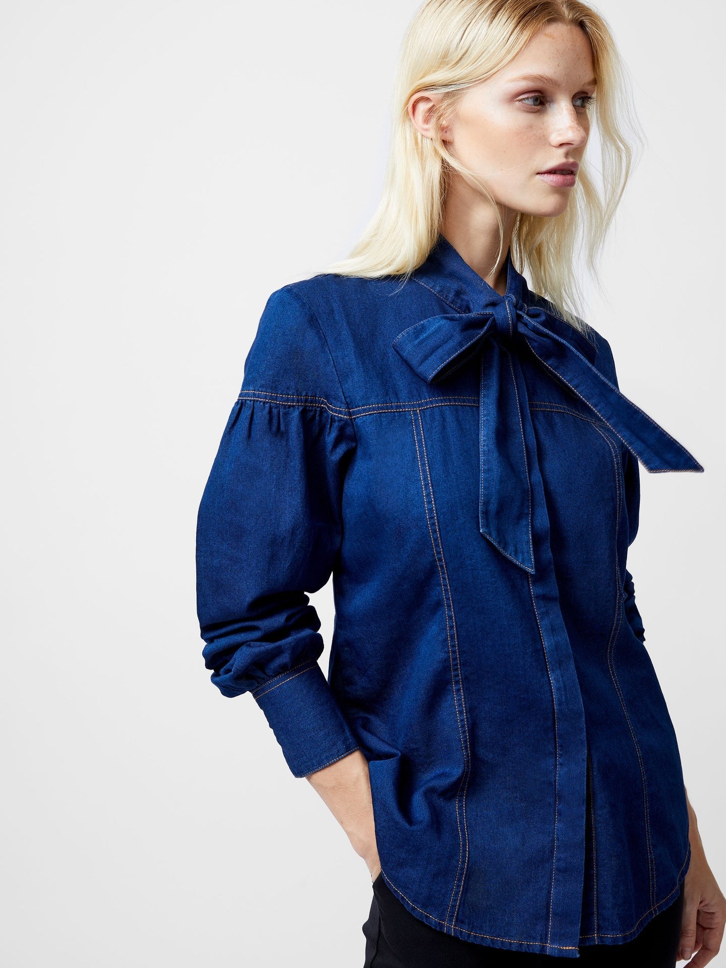 French Connection Zaves Chambray Button Through Shirt