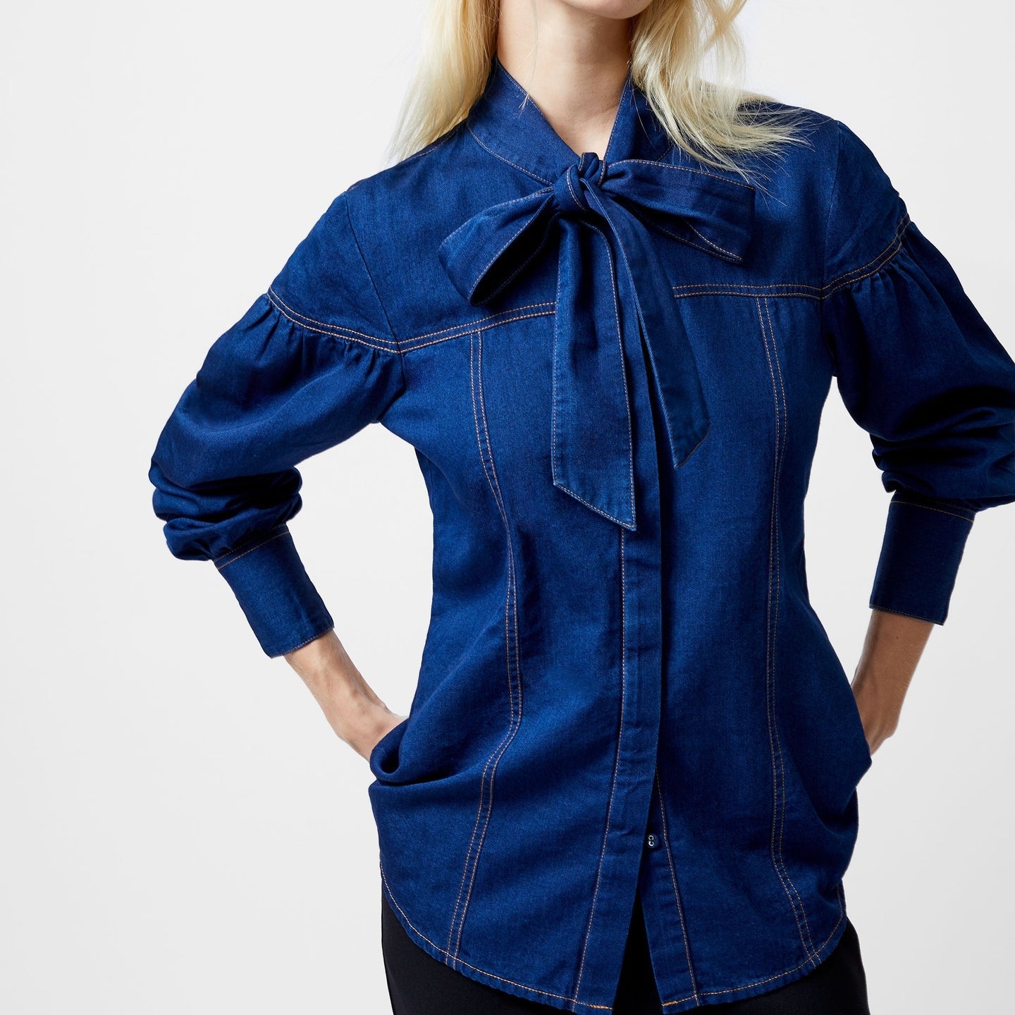 French Connection Zaves Chambray Button Through Shirt