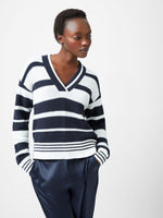 Load image into Gallery viewer, French Connection Lily Mozart Striped Varsity Jumper
