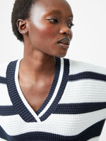 Load image into Gallery viewer, French Connection Lily Mozart Striped Varsity Jumper
