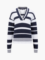 Load image into Gallery viewer, French Connection Lily Mozart Striped Varsity Jumper
