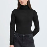 Load image into Gallery viewer, Ichi Ribbed Roll Neck Long Sleeve Top
