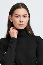Load image into Gallery viewer, Ichi Ribbed Roll Neck Long Sleeve Top

