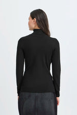 Load image into Gallery viewer, Ichi Ribbed Roll Neck Long Sleeve Top
