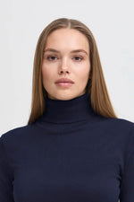 Load image into Gallery viewer, Ichi Ribbed Roll Neck Long Sleeve Top
