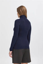 Load image into Gallery viewer, Ichi Ribbed Roll Neck Long Sleeve Top
