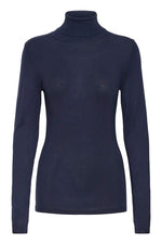 Load image into Gallery viewer, Ichi Ribbed Roll Neck Long Sleeve Top

