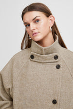 Load image into Gallery viewer, Ichi Button Up Wool Coat
