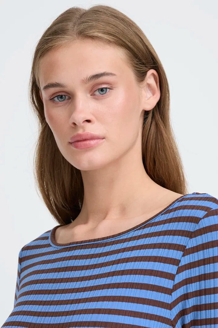 Ichi Ribbed Long Sleeve Top