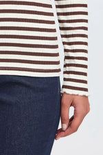 Load image into Gallery viewer, Ichi Ribbed Long Sleeve Top
