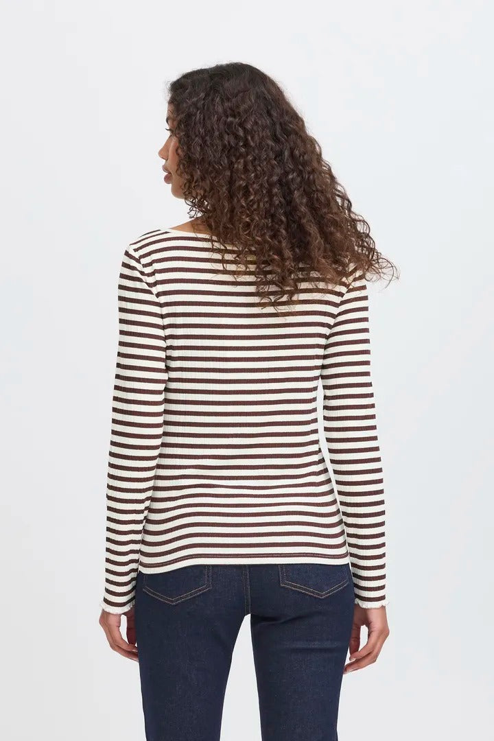 Ichi Ribbed Long Sleeve Top
