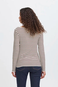 Ichi Ribbed Long Sleeve Top