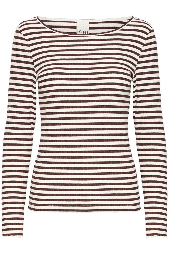Ichi Ribbed Long Sleeve Top