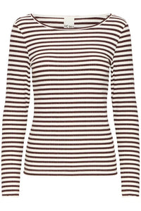 Ichi Ribbed Long Sleeve Top