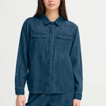 Load image into Gallery viewer, Ichi Cotton Buttoned Denim Shirt
