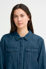 Load image into Gallery viewer, Ichi Cotton Buttoned Denim Shirt
