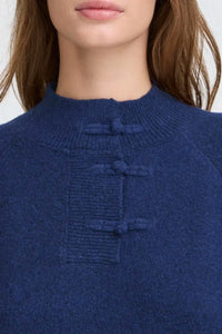 Ichi Button Up Knitted Jumper