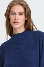 Load image into Gallery viewer, Ichi Button Up Knitted Jumper
