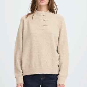 Ichi Button Up Knitted Jumper