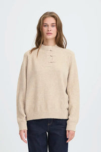 Ichi Button Up Knitted Jumper