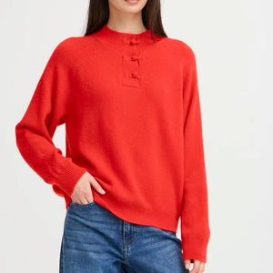 Ichi Button Up Knitted Jumper