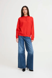 Ichi Button Up Knitted Jumper