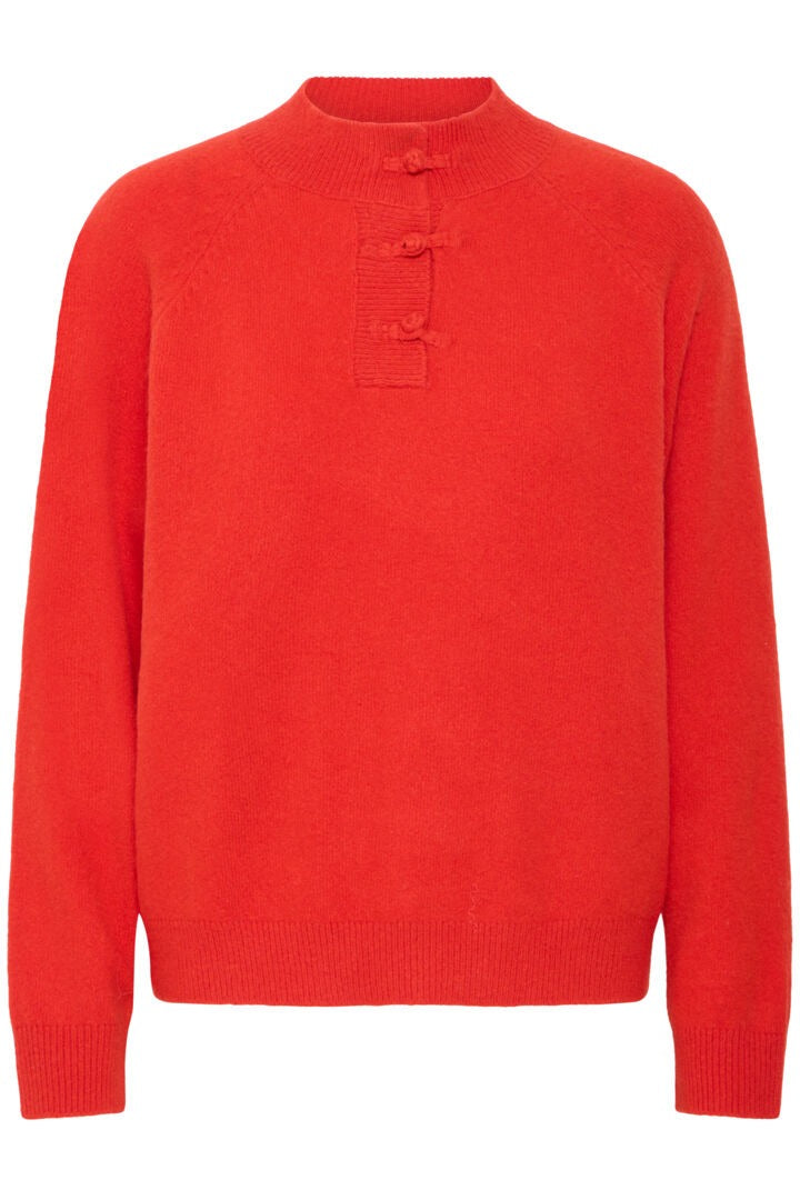 Ichi Button Up Knitted Jumper