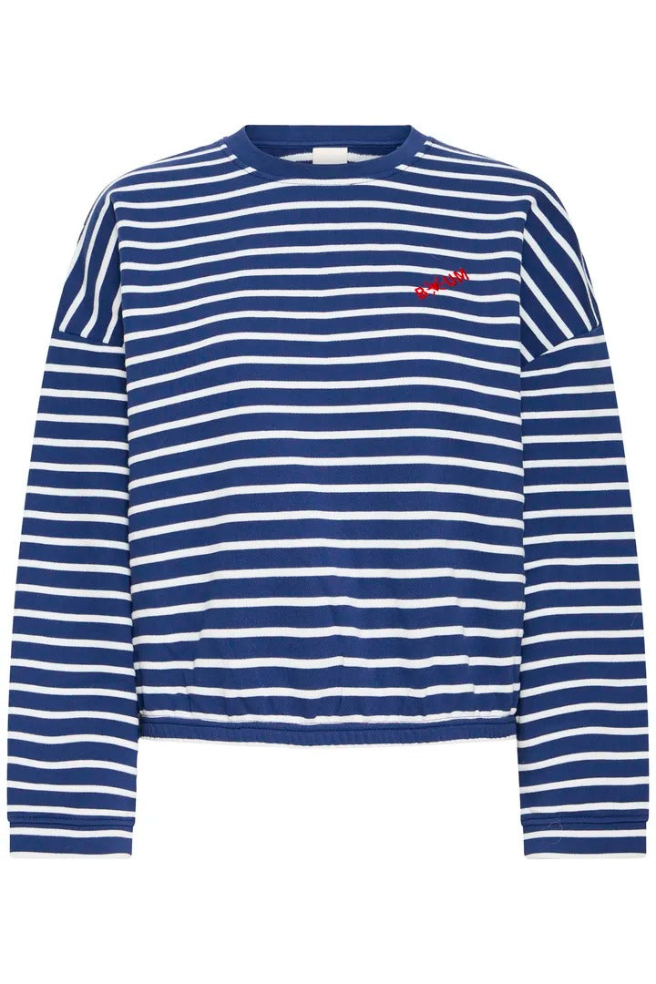 Ichi Striped Long Sleeve Sweatshirt